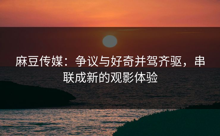 麻豆传媒：争议与好奇并驾齐驱，串联成新的观影体验  第1张