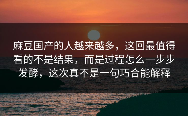 麻豆国产的人越来越多,这回最值得看的不是结果,而是过程怎么一步步发酵,这次真不是一句巧合能解释 第1张 麻豆国产的人越来越多,这回最值得看的不是结果,而是过程怎么一步步发酵,这次真不是一句巧合能解释 第1张