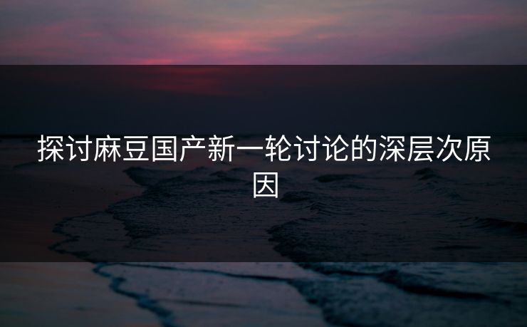 探讨麻豆国产新一轮讨论的深层次原因 第1张 探讨麻豆国产新一轮讨论的深层次原因 第1张