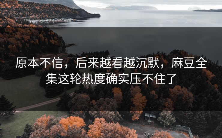 原本不信,后来越看越沉默,麻豆全集这轮热度确实压不住了 第1张 原本不信,后来越看越沉默,麻豆全集这轮热度确实压不住了 第1张